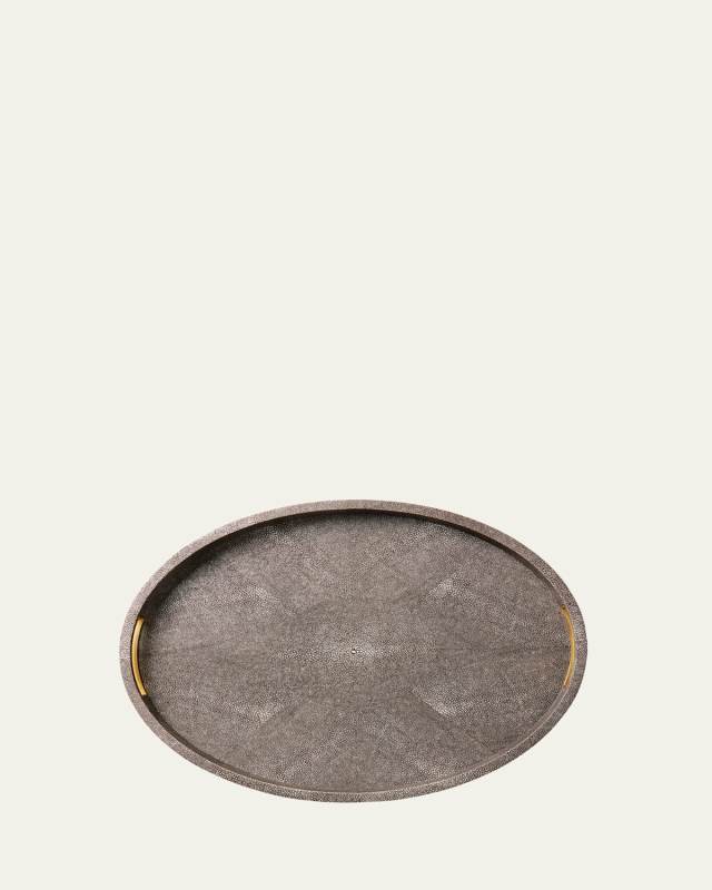 Modern Chocolate Faux Shagreen Tray